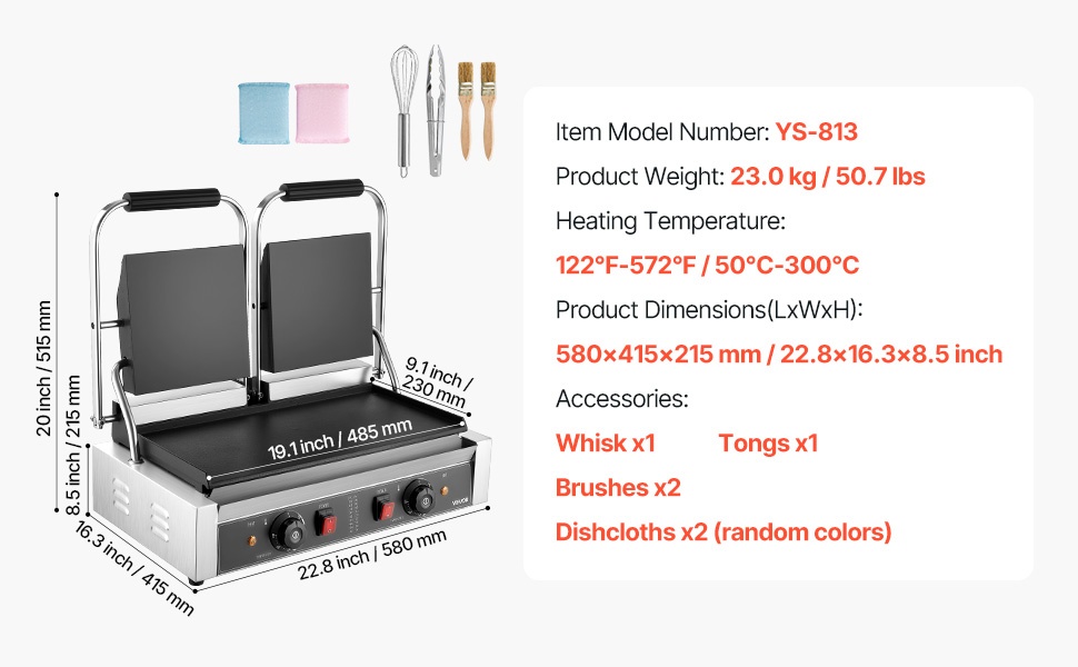 Kaupallinen paninigrilli työtasolla käytössä