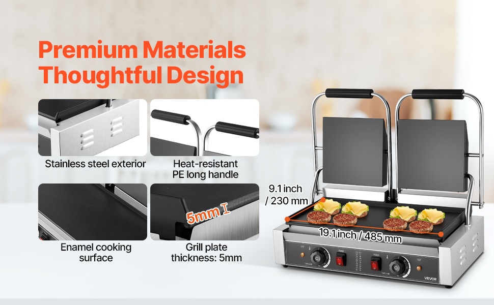 Paninigrilli ruostumattomasta teräksestä