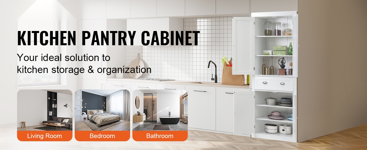 Keittiön korkea kaappimallinen ruokakomero edestä