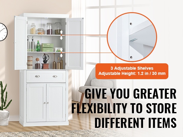 Esimerkki eri korkeuksille säädetyistä hyllyistä