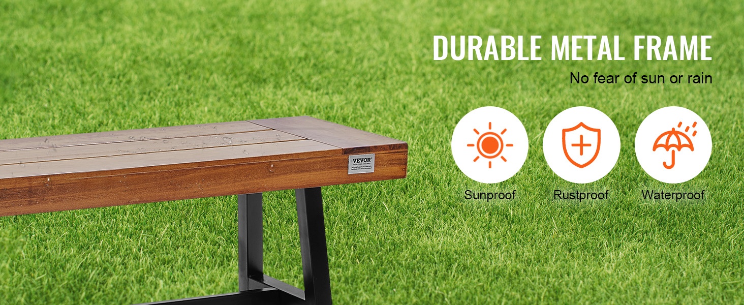 Säänkestävä metallinen puutarhapenkkki