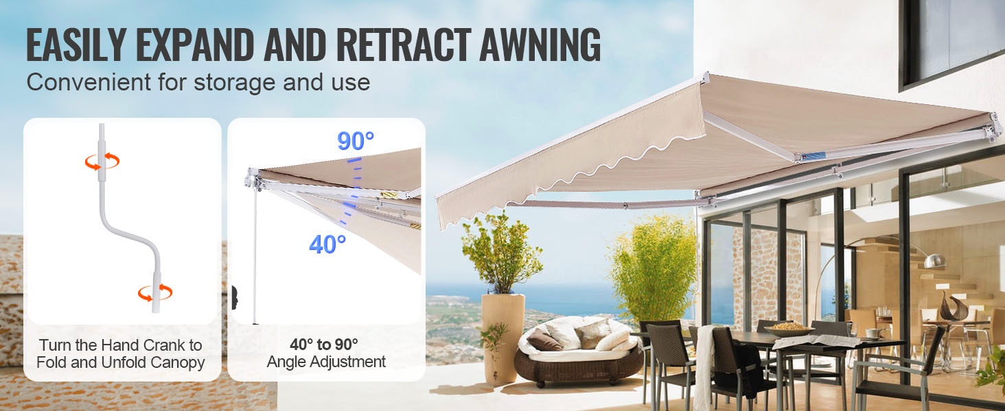 Kammen avulla säädettävä markiisi