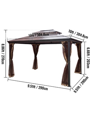 Paviljongin mitat ja rakenne