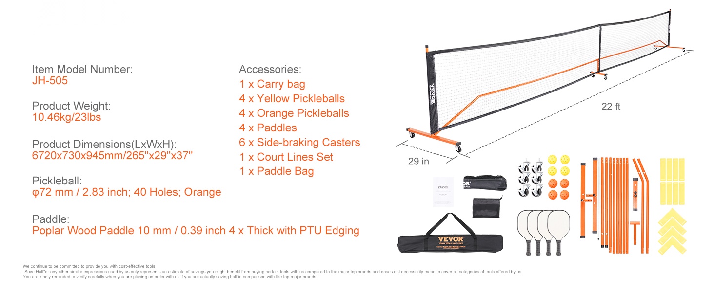 Pickleball-verkkojärjestelmä ulkokäyttöön