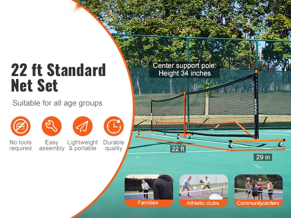 Pickleball-verkko kentällä