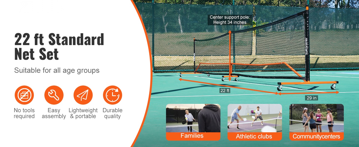 Pickleball-verkko virallinen koko