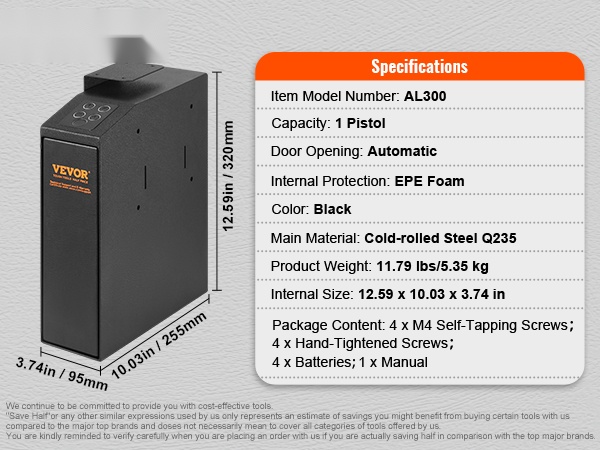 Kompakti mutta tilava pistoolikaappi