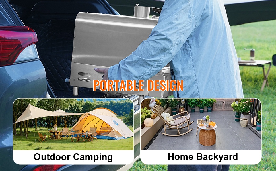 Kevyt ja kannettava uuni ulkokäyttöön