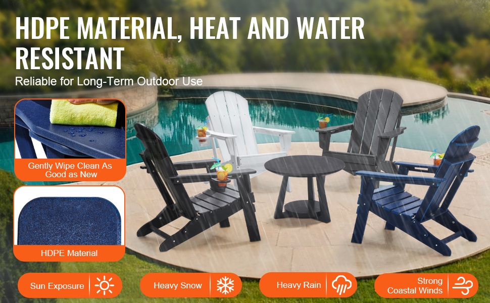 Adirondack-tuolin esiporatut reiät ja kiinnitys