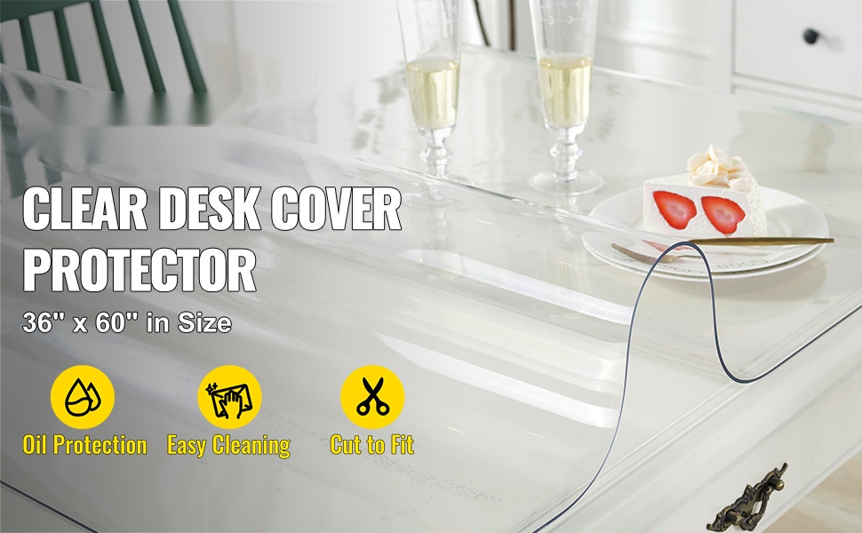 Läpinäkyvä pöydänsuojus