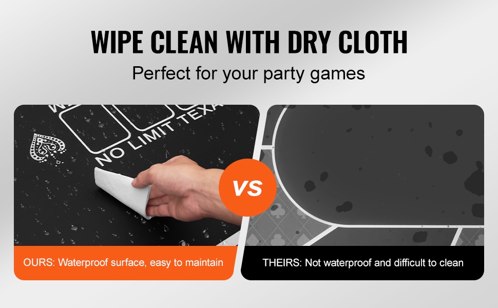 Vettä hylkivä pokerimaton pinta