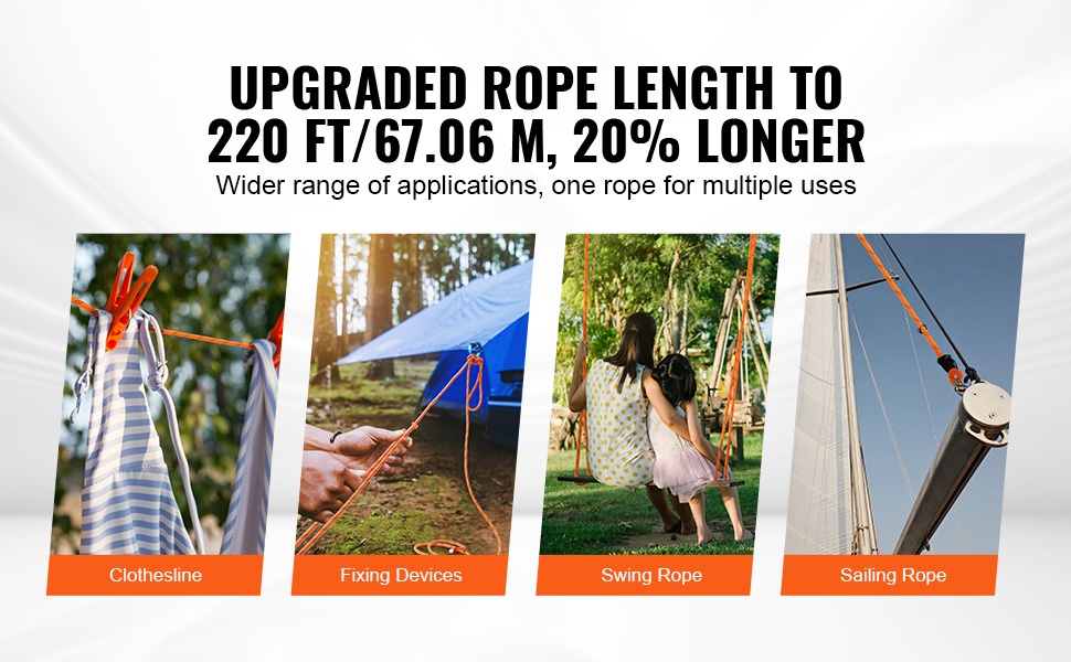 Pitkä nailonköysi ulkokäyttöön