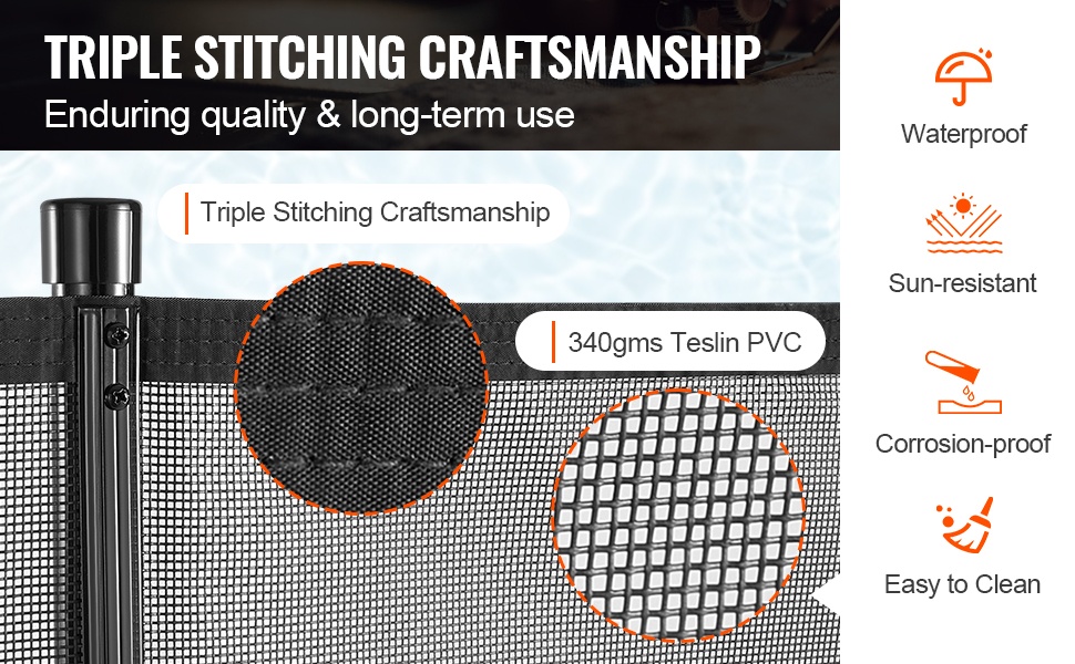 Teslin PVC -verkkokangas ja tikkaukset