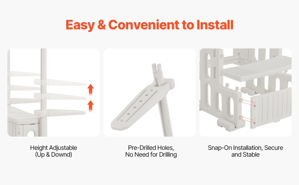 Säädettävät paneelit ja esiporatut kiinnitysreiät