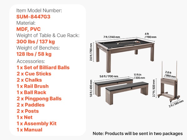 Biljardipöytä ja penkit kokonaisuutena