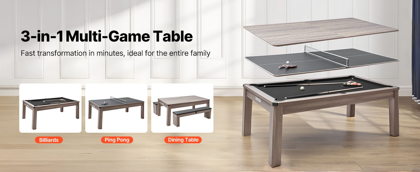Biljardipöytä 3-in-1