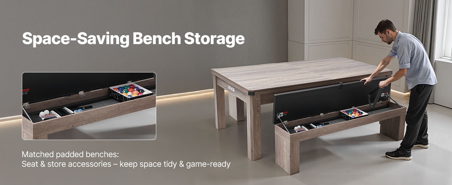 Säilytyspenkit biljardipöydälle