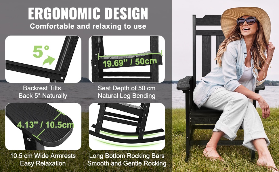 Ergonominen ulkokeinuva tuoli, korkea selkänoja ja käsinojat