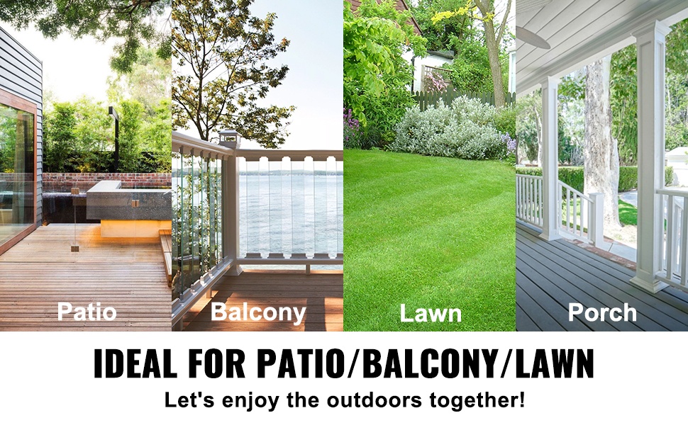 Keinuva tuoli puutarhassa ja parvekkeella