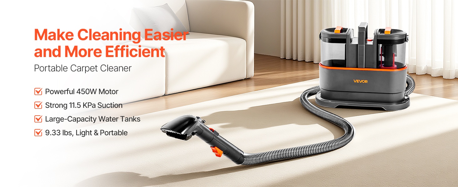 Kannettava matonpuhdistin yleisnäkymä