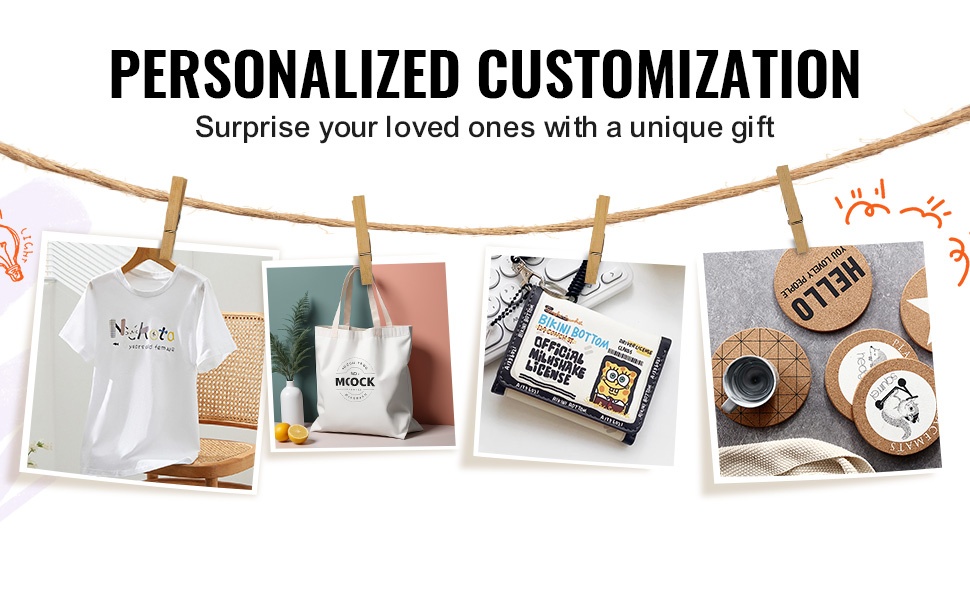 Esimerkkejä personoiduista tekstiileistä ja lahjoista