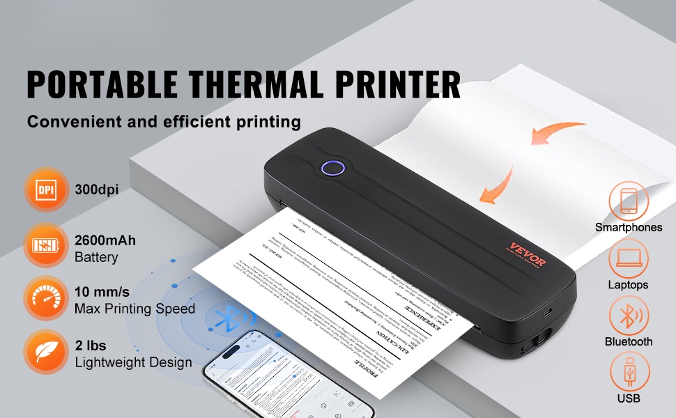 Kannettava lämpötulostin edestä