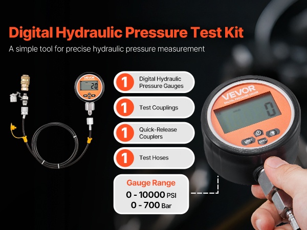 Digitaalinen hydraulipainemittari lähikuvassa