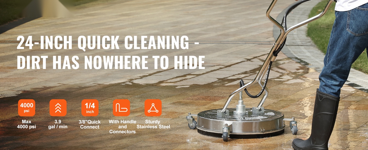 Painepesurin pintapesuri käytössä ajotiellä