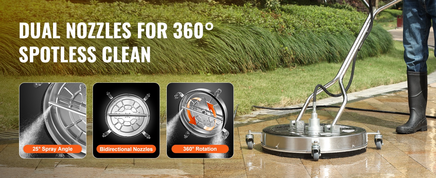 Kaksoissuuttimilla varustettu pintapesuri