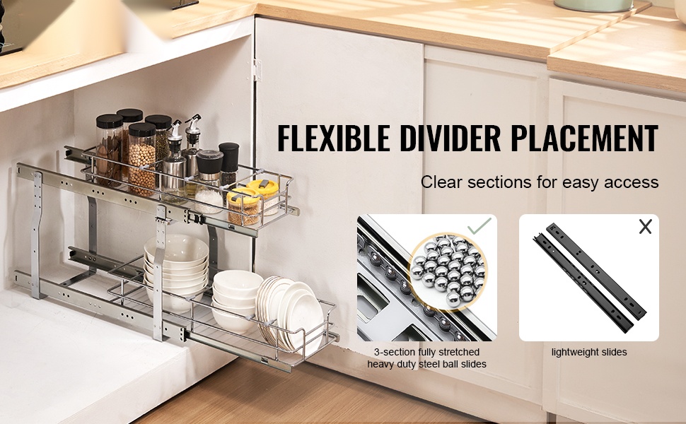 Ulosvedettävä kaappijärjestin, kaksitasoinen kori