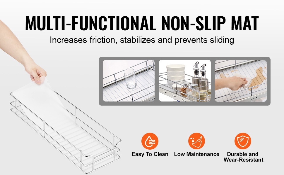 PP-mattapintaiset aluslevyt ulosvedettävässä korissa