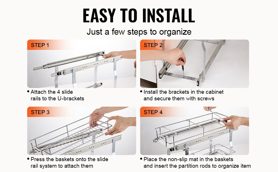 Ulosvedettävän kaappikorin asennus