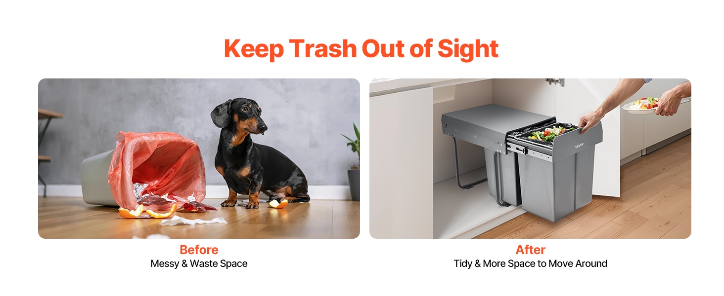 Kaapin sisällä säilytettävä jäteastia säästää lattiatilaa