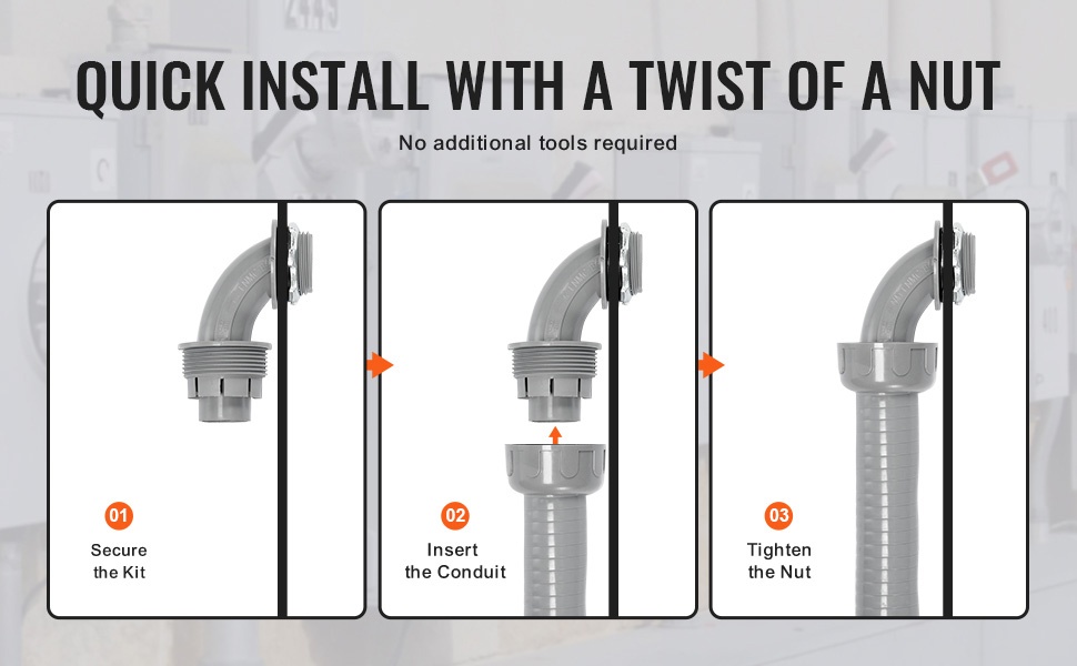 Nestetiiviin suojaputken liittimet ja asennus