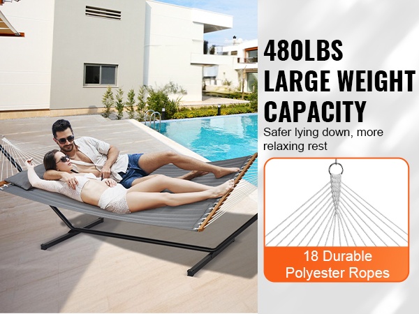 Kahden hengen riippumatto käytössä