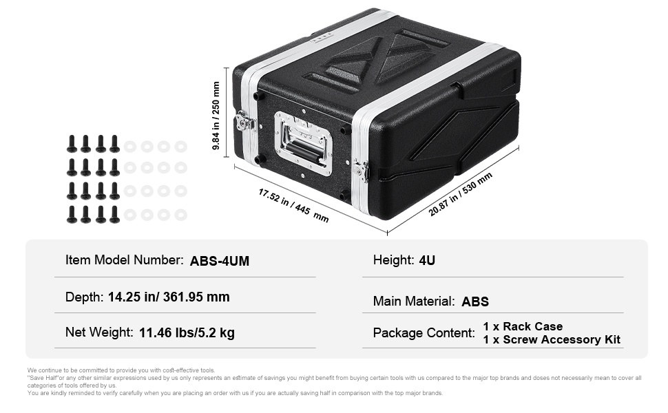 2U rack-kotelon mittakuva
