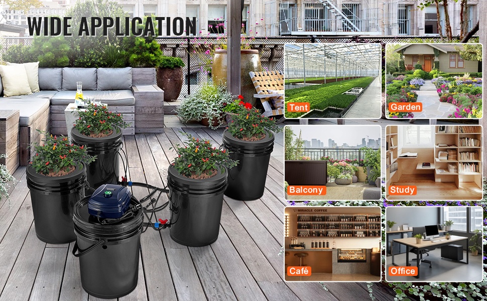 Käyttö kasvatuskaapissa, puutarhassa tai parvekkeella