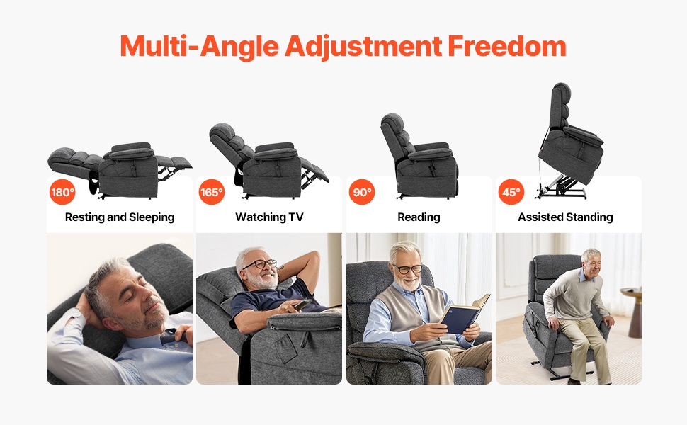 Lepotuolin eri kallistuskulmat