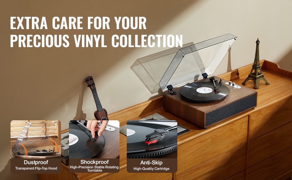 Tärinää vaimentava levylautanen ja äänivarsi