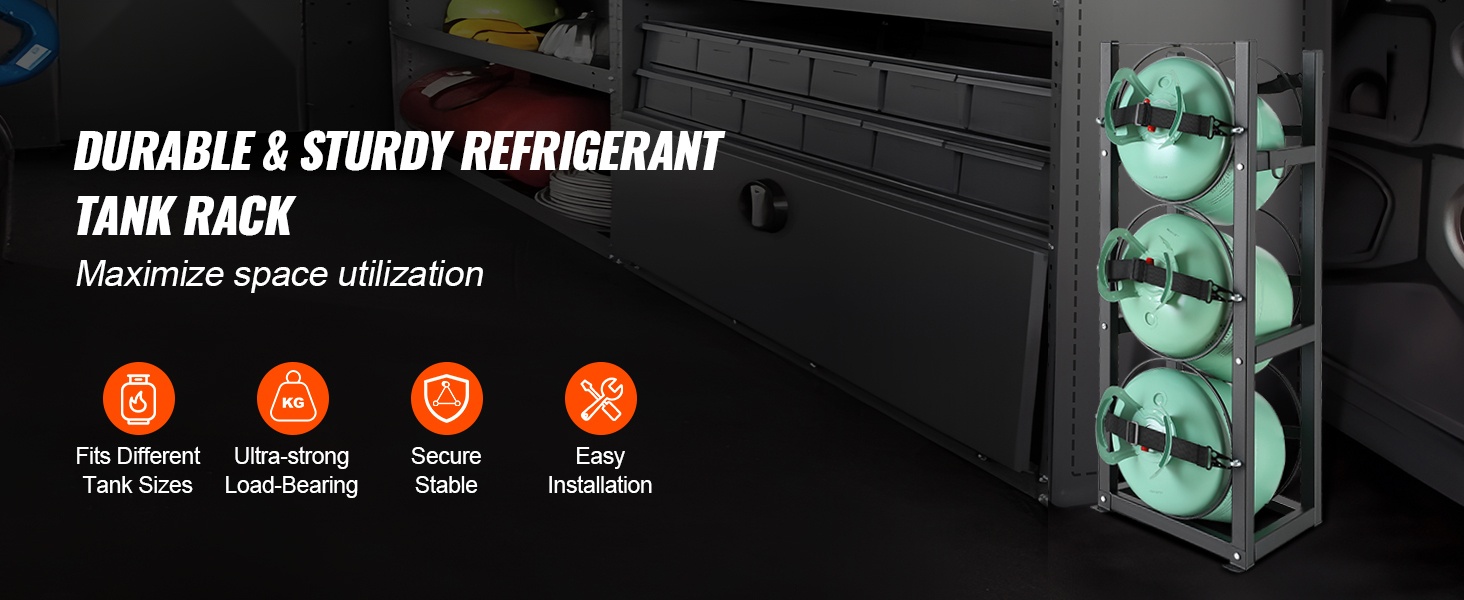 Kylmäainetankkien teline edestä