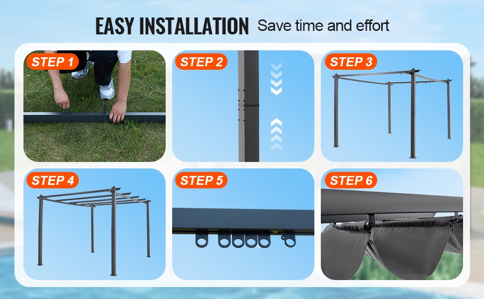 Helposti koottava pergola