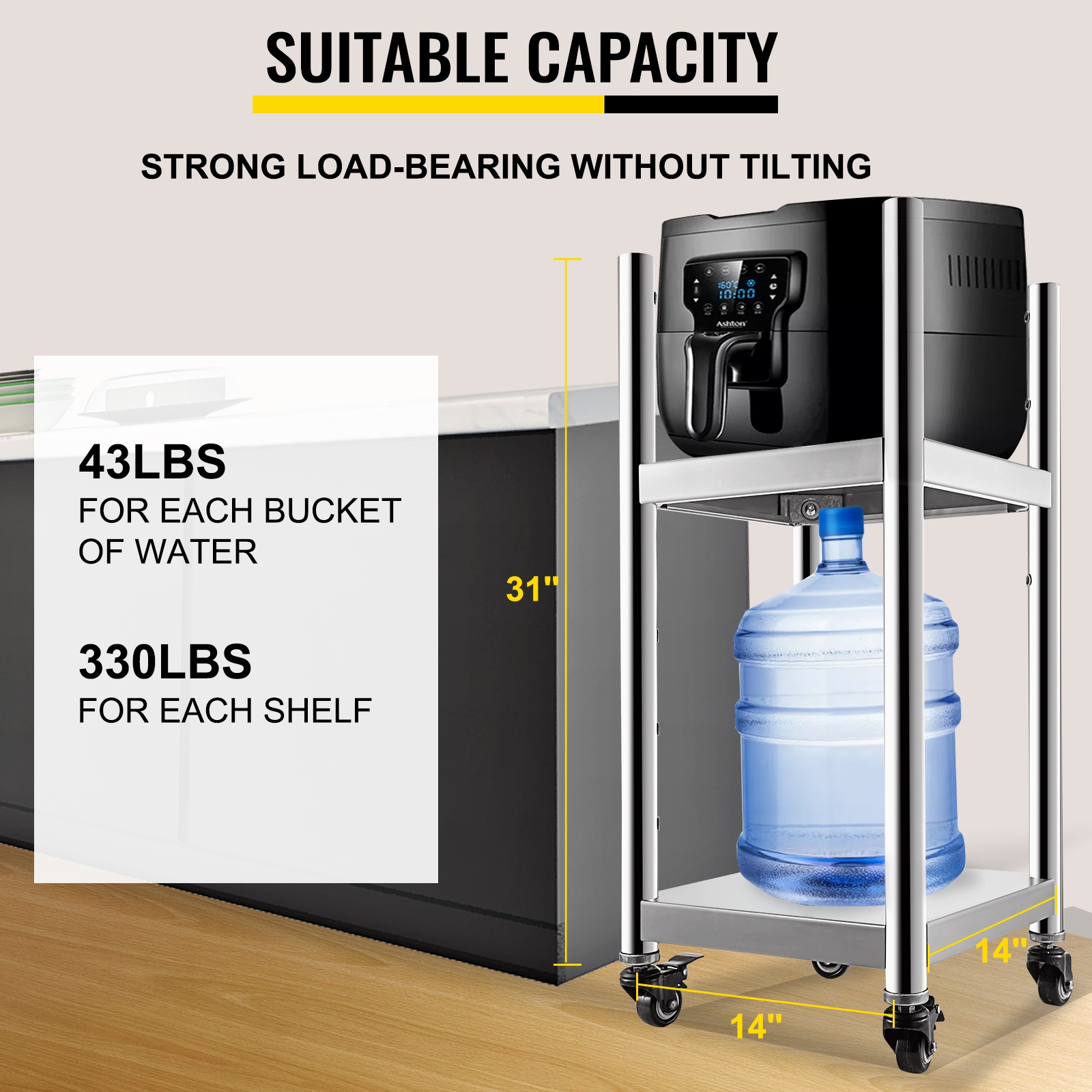Suuri kantavuus riisinlämmittimen jalustassa