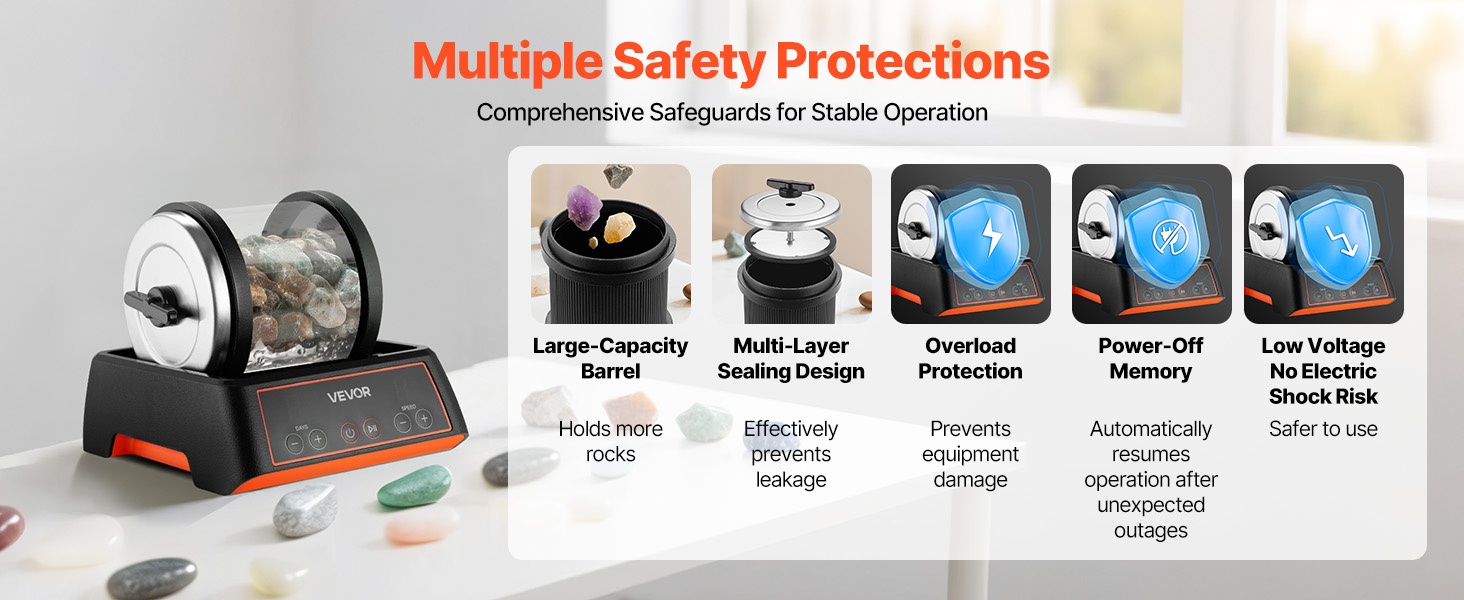 Kivirummun turvallisuusominaisuudet