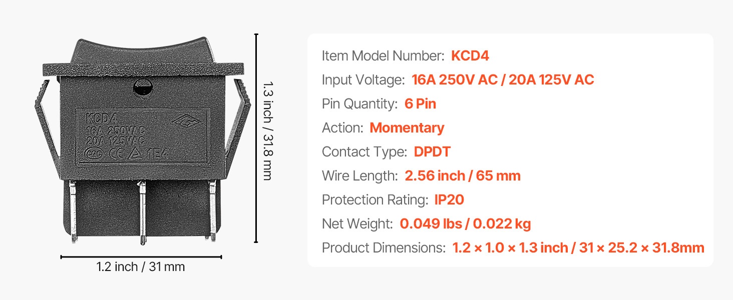 Keinukytkin asennettuna