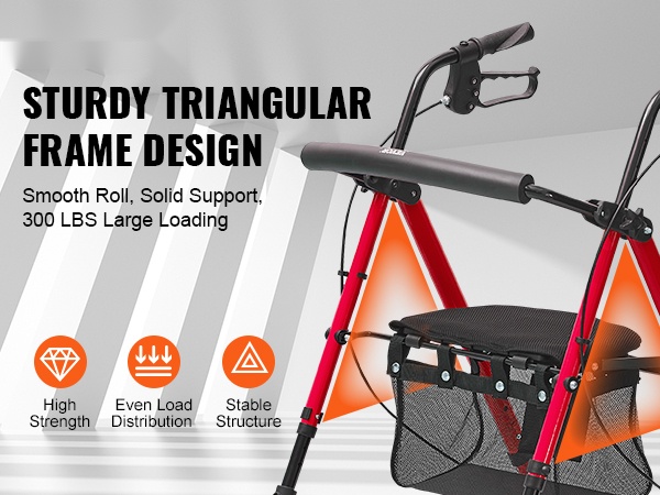 Rollaattori ja kuljetustuoli, taitettava malli