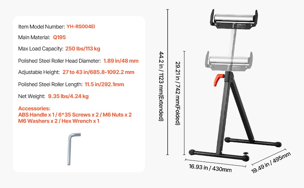 Taittuva rullateline säilytysasennossa