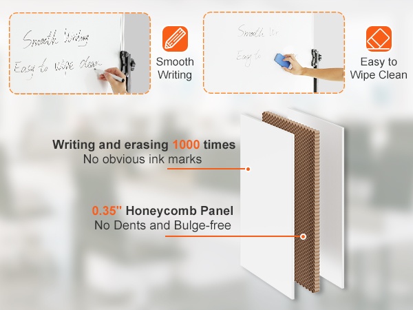 Valkotaulun sileä kuivapyyhittävä pinta