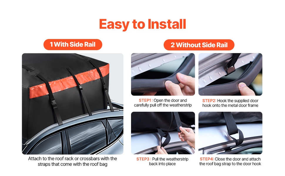 Asennus kattotelineellä tai ilman