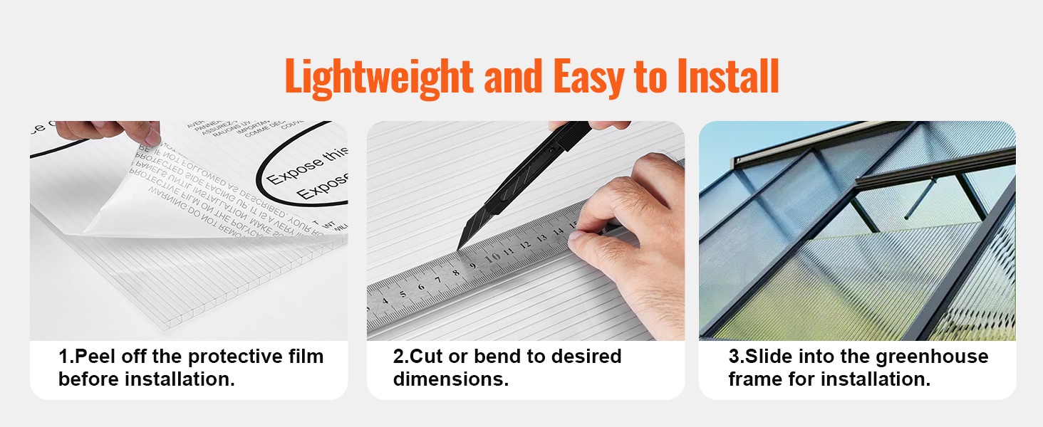 Käyttö kasvihuoneissa ja kulkukäytävien katoissa