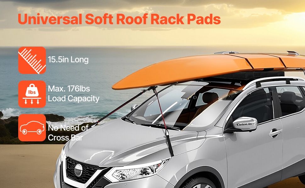 Kattotelinepehmusteet auton katolla